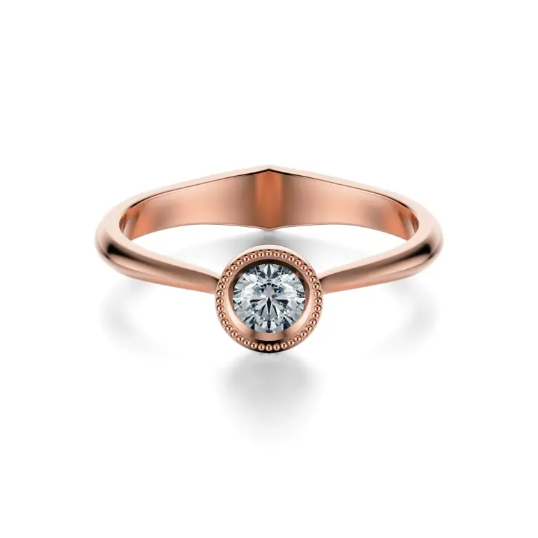 Pierścionek z diamentem różowe złoto